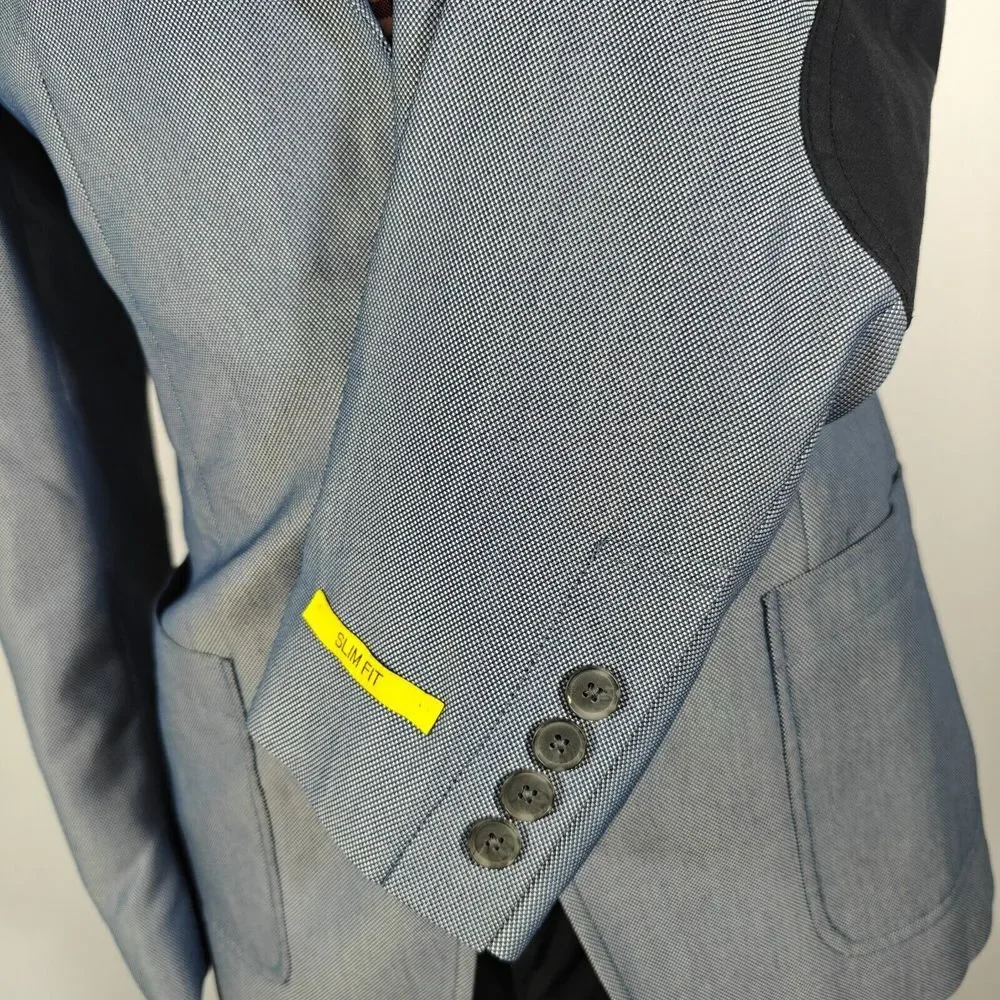 INC International Concepts Men's Sport Coat Blazer Two Button Blue Slim Fit‎ Med